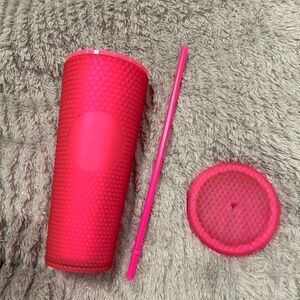 Starbucks dark pink studded tumbler